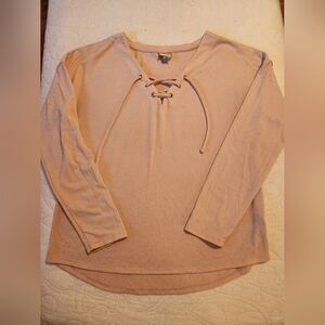 Women's Lace-Up Blush Top